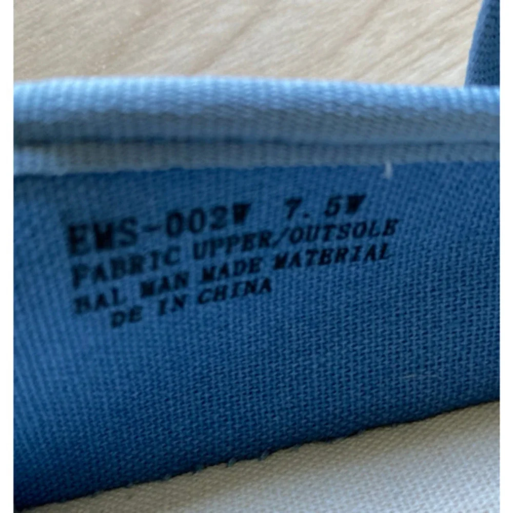 CL by Laundry Espadrille Mary Jane‎ Ballet Flats Women 7W-7.5W Blue Denim Boho